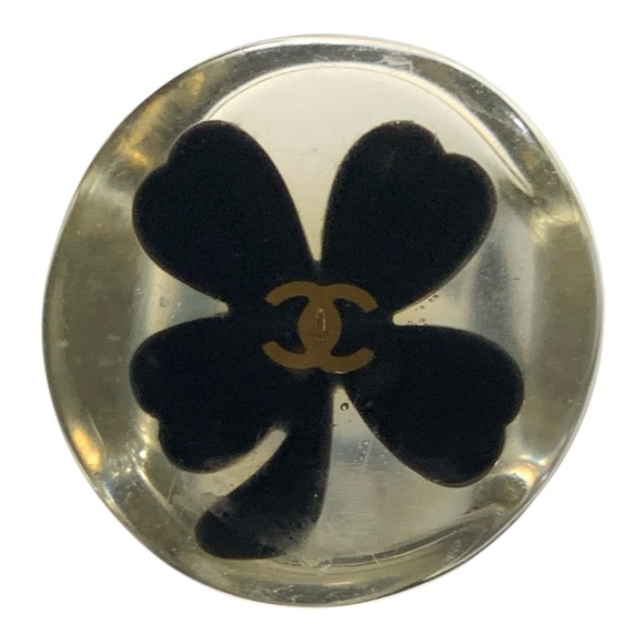 Authentic Vintage CHANEL Lucite Ring LUCKYClover Extremely Rare-Collectors Dream - Picture 14 of 15